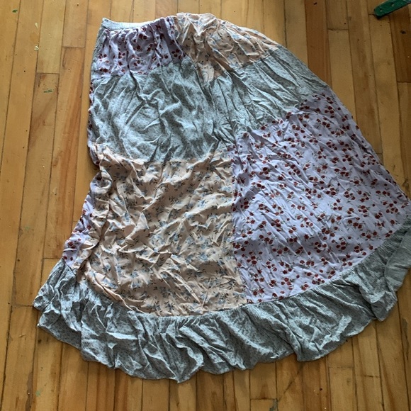 American Eagle Outfitters lined patchwork fairy maxi high low skirt - Picture 3 of 4